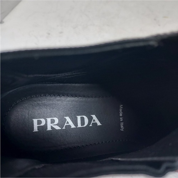 PRADA Monolith Leather Black Lug Platform Chelsea Boot size 39 - Picture 6 of 10